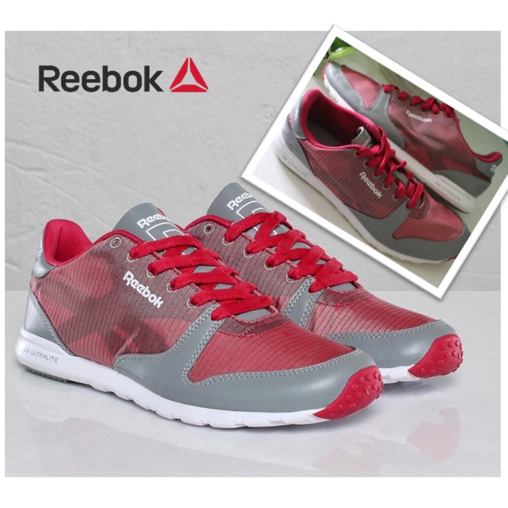 Reebok Classic Leather 3D Ultralite Sneakers - Red/Gray/White, Size 7